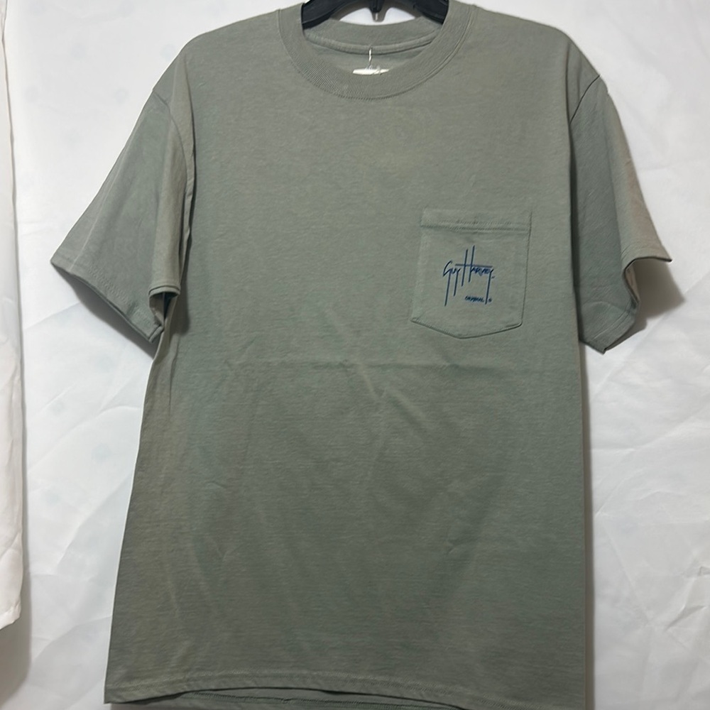 Guy Harvey Gray Short Sleeve Tee Classic Crew Neck